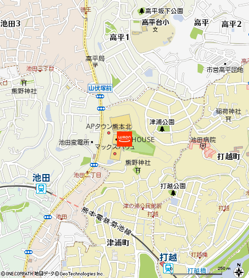 マックスバリュ熊本北店付近の地図